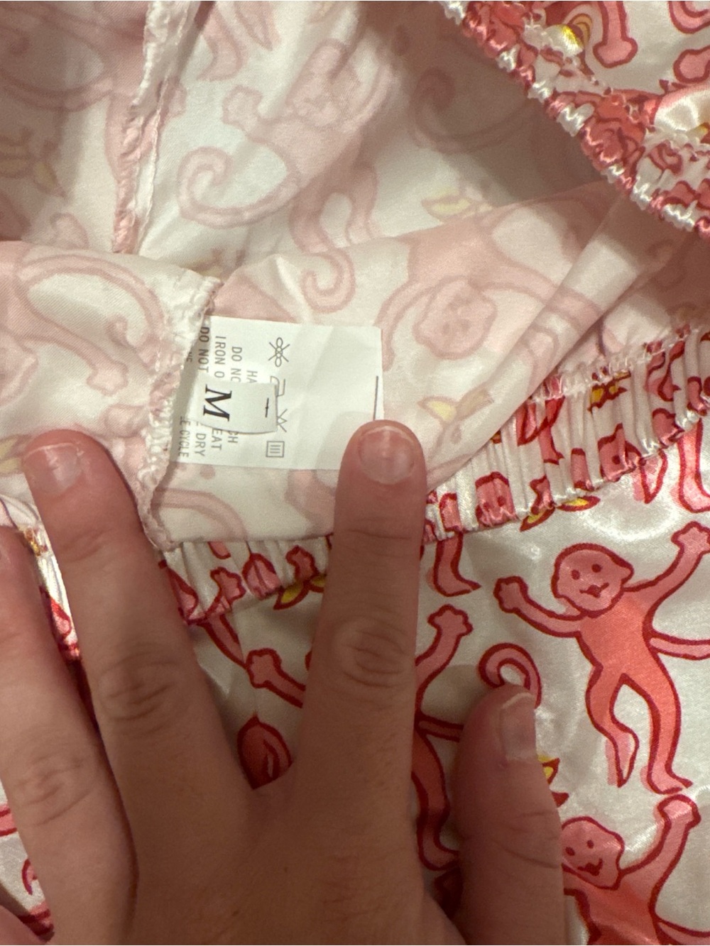 Roller Rabbit Pink Monkey-Print Satin Short Pajama Set - Picture 3 of 3